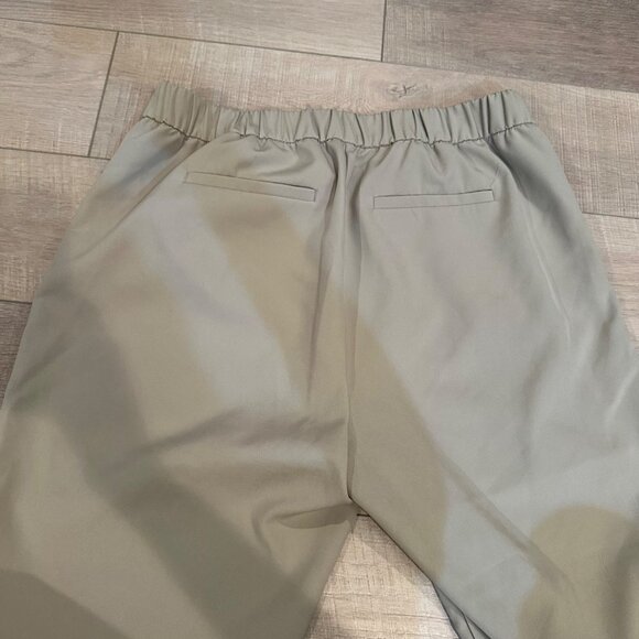 LOFT WOMENS CUFFED TAN HIGH RISE STRAIGHT PANTS LARGE ELASTIC WAIST - Picture 9 of 9